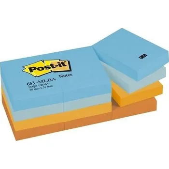 Samolepící bloček 3M Post-it 653 MLBA 38x51mm, 12x100 lístků