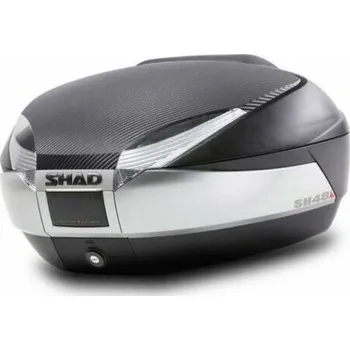 Zavazadlo na motocykl Vrchní kufr na motocykl SHAD SH48 titanium + opěrka (SHAD SH48 D0B48406R / D0B48206R TITANIUM)