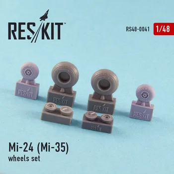 Plastikový model Reskit 1/48 Mi-24 (Mi-35) wheels set (REV,MONO)