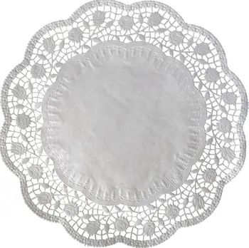 Party nádobí Wimex 0431181-W72316 dekorativní krajky kulaté 16 cm 100 ks bílé
