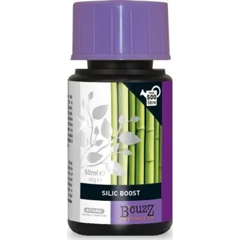 Hnojivo Atami B´cuzz Silic Boost 50ml, doplněk křemík (B'cuzz Silic Boost je stabilní produkt z křemíku ve vstřebatelné formě pro rostliny. Je výborným doplňkem k pravidelnému hnojení. Má posilující účinek na rostliny, takže jsou méně náchylné na abiotické stresy