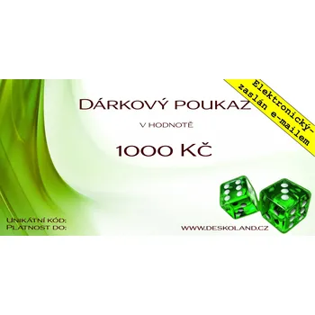 Dárkový potravinový koš Dárkový poukaz 1000 Kč na Deskoland.cz (elektronicky)