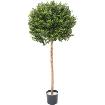 umělá květina BUXUS KOULE RED DAY ROD UV, 110cm (Luxusní umělý buxus na kmínku)