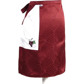 Kuchyňská zástěra HEDVA ČESKÝ BROKÁT Zástěra do pasu Odaska výšivka HROZEN VÍNA vínová