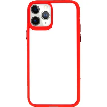 Kryt USAMS Janz pro Apple iPhone 11 Pro Max - plastový / gumový - průhledný / červený