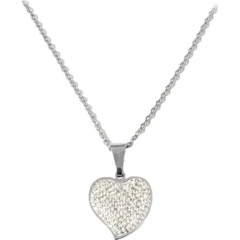 Náhrdelník Dámský náhrdelník srdce se zirkony Valentýn z chirurgické oceli S954090