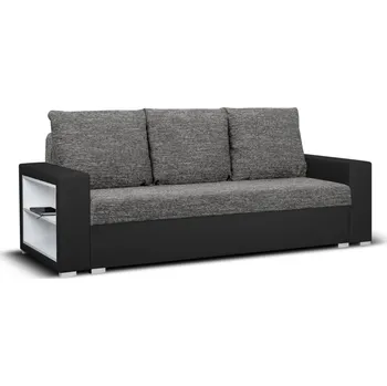 Obývací pokoj ImportWorld Rozkládací pohovka Amilio 2 s policí, berlin 01-černá (barva potahu)