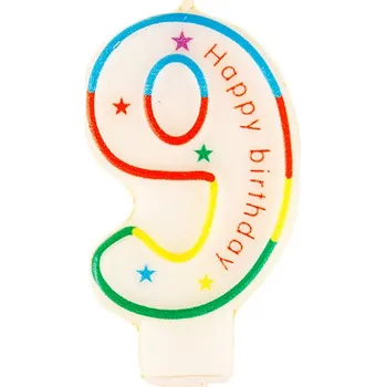 Dortová svíčka Narozeninová svíčka číslo 9 (7633)