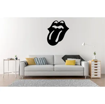 Samolepící dekorace Lepy.cz Samolepka na zeď The Rolling Stones logo Velikost (šířka x výška): 17x20cm, Barevná varianta: Světle oranžová