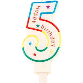 Dortová svíčka Narozeninová svíčka číslo 5 (7633)