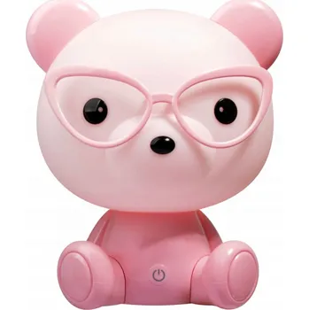 Dětské svítidlo Polux LED Stmívatelná dětská noční lampička medvěd s brýlemi růžový PO308245 DOPRODEJ