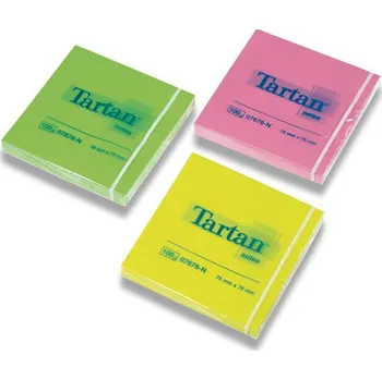 Samolepící bloček Tartan Samolepící bloček 6 x 100 ks mix barev