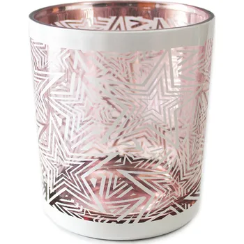 Vánoční dekorace Svícen vánoční sklo pr.8,8V10cm růžová (677911)