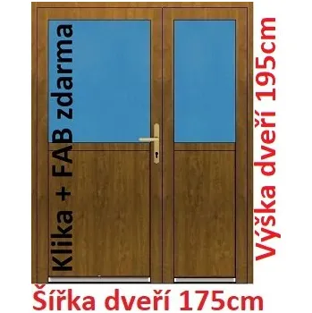 Vchodové dveře Dvoukřídlé vchodové dveře plastové Soft 1/2 sklo 175x195 cm - Akce!