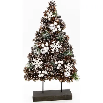 Vánoční dekorace Stromek šišky 50cm natural/bílá (772623)