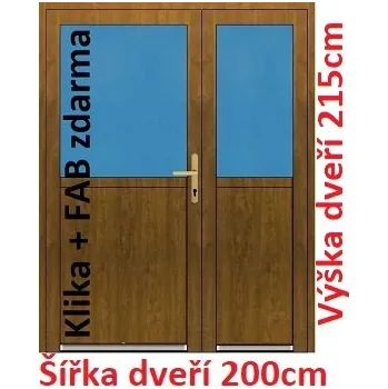 Vchodové dveře Dvoukřídlé vchodové dveře plastové Soft 1/2 sklo 200x215 cm - Akce!