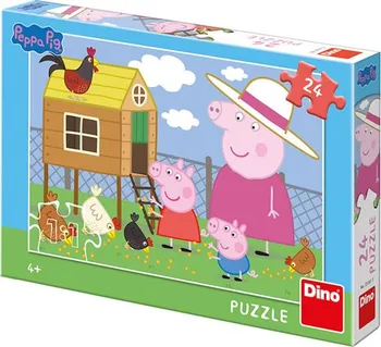 Puzzle Dino Peppa Pig Slepičky 24 dílků
