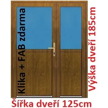 Vchodové dveře Dvoukřídlé vchodové dveře plastové Soft 1/2 sklo 125x185 cm - Akce!