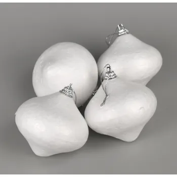 Vánoční ozdoba Vánoční baňky k dekorování, polystyren, 4 ks