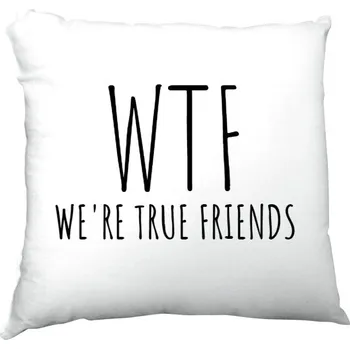 Polštář Polštář saténový s potiskem WTF - we're true friends