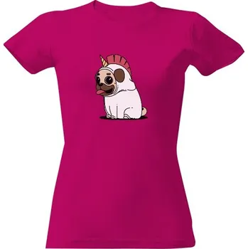 Dámské tričko Tričko s potiskem Jednorožec mops dámské
