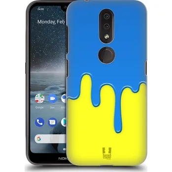 Pouzdro na mobilní telefon Pouzdro na mobil Nokia 4.2 - HEAD CASE - vzor Barevná záplava polovina MODRÁ ŽLUTÁ (Plastový obal, kryt pro mobil Nokia 4.2 vzor Barevná záplava polovina MODRÁ ŽLUTÁ)