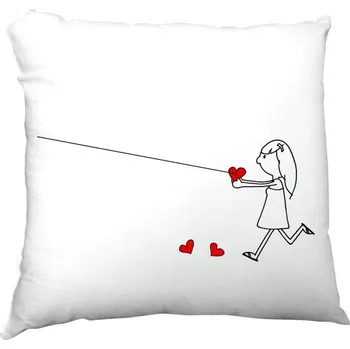 Polštář Polštář saténový s potiskem Párový polštář - rybářova holka