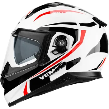 Helma na motorku Vemar Zephir Mark černá/bílá/červená