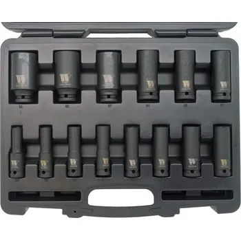 Gola hlavice Hlavice nástrčné 1/2", 6-ti hran 10-32 mm, délka 78 mm, požití i pro rázové utahováky, CrMo, sada 14 dílů, Welzh (Welzh Werkzeug)