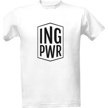 Tričko s potiskem ING PWR - světlé tričko pánské