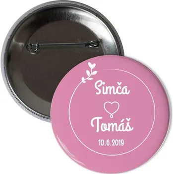 Odznáček s potiskem svatební korsáž 2