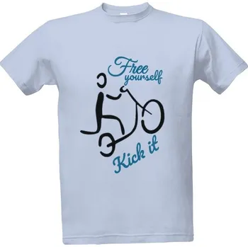 Tričko s potiskem free yourself, kick it pánské