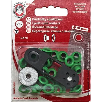 Průchodky s podložkou Ms, 10mm (v.5,5), zelené, 20ks