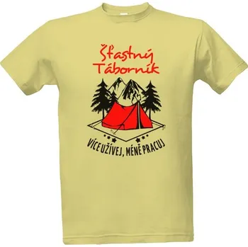 Pánské tričko Tričko s potiskem Šťastný táborník červená pánské