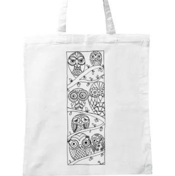BIO plátěná taška s potiskem domaluj si sovy