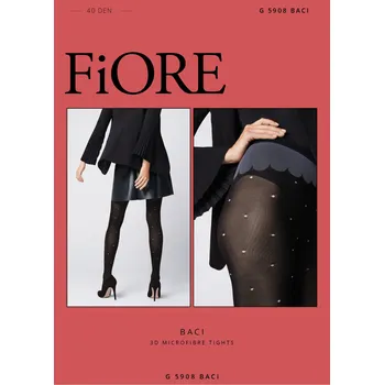 Dámské punčochy Punčochové kalhoty 40den Fiore BACI black-white,černo-bílé