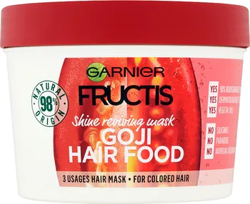 Vlasová regenerace Garnier Fructis Goji Hair Food maska na barvené vlasy 390 ml