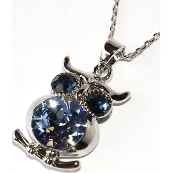 Řetízek Řetízek Fashion Jewerly - Exclusive Modrá sova s krystaly, Elegantní dáma, Moudrá bytost 2873
