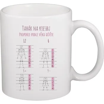 Hrnek malý bílý s potiskem Tahák pro výtvarníky!