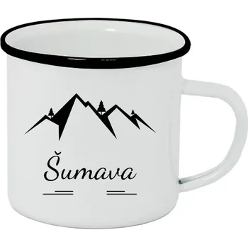 Plecháček - smaltový lem s potiskem Plecháček Šumava