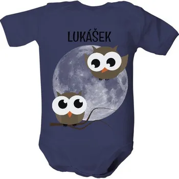 Kojenecké oblečení Dětské body s potiskem sovičky s měsícem dětské