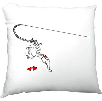 Polštář Polštář saténový s potiskem Párový polštář - rybář