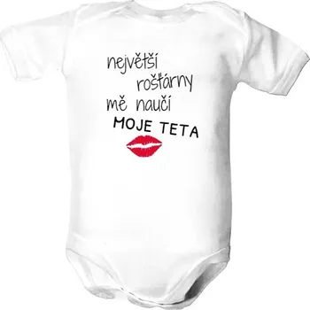 Kojenecký body Dětské body s potiskem největší rošťárny mě naučí teta dětské