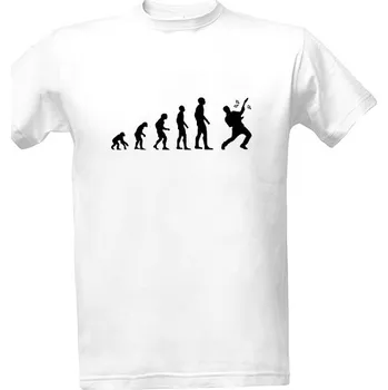 Tričko s potiskem Evoluce kytarista hraje pánské