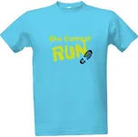 Tričko s potiskem Triko Run Forrest modré pánské