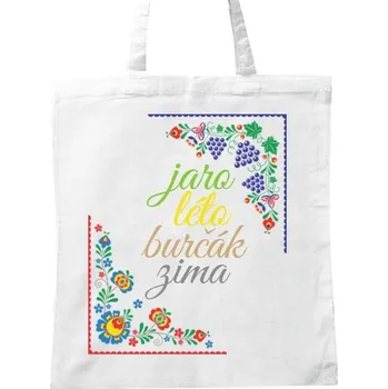 BIO plátěná taška s potiskem jaro, léto burčák, zima - taška