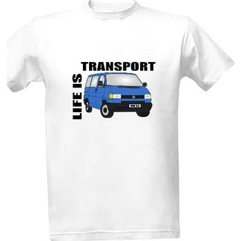 Tričko s potiskem T4 modrý pánské