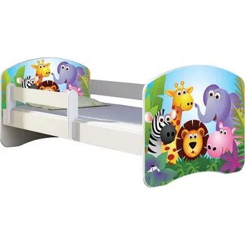 Dětská postel Dětská postel - ZOO 2 140x70 cm bílá