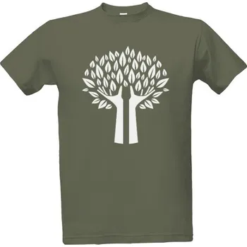 Dámské tričko Tričko s potiskem Bílý strom a ruce dámské