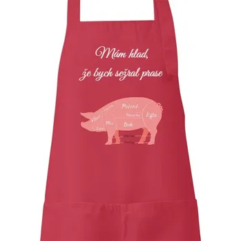 Kuchyňská zástěra Zástěra s potiskem Mám hlad zástěra